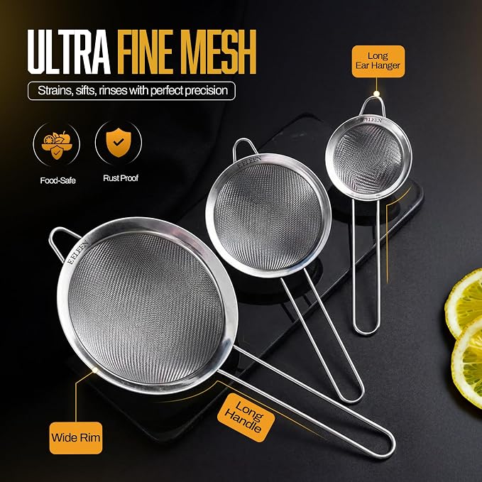 ELEEN Premium Stainless Steel Fine Mesh Strainers - Image 2