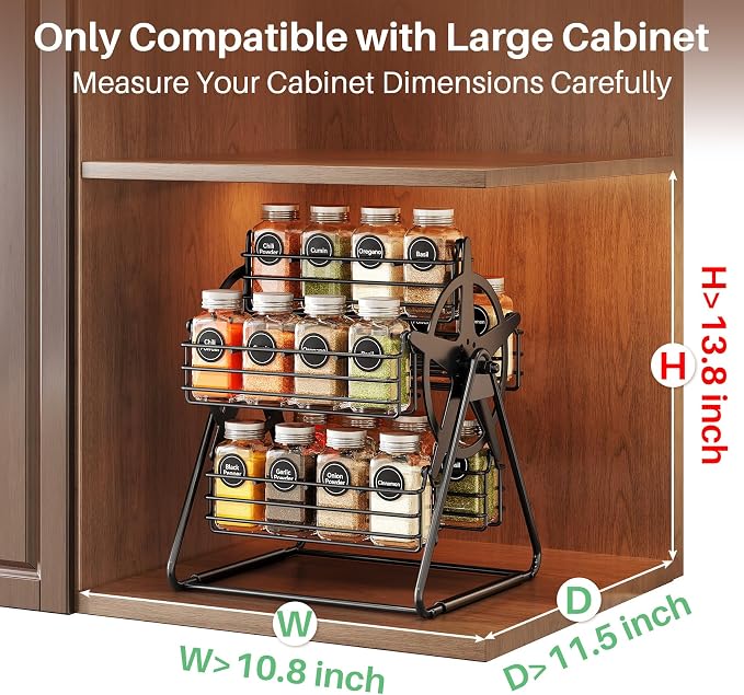 Rotating Spice Rack Organizer for Large Cabinets Kitchen Countertop - Image 5