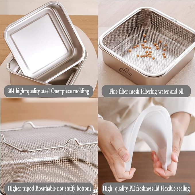 Square Colander Set, 304 stainless steel, - Image 8