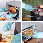 Silicone Oven Mitts, Heat Resistant Oven Gloves - Image 5