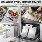 Cutting Board, 316L Food-Grade Stainless Steel Cutting Board Set of 3 | - Image 4