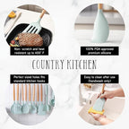 Country Kitchen Non Stick Silicone Utensil Set - Image 2
