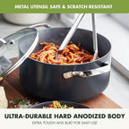 GreenPan Valencia Pro Hard Anodized Healthy Ceramic Nonstick 5QT Stock Pot - Image 5