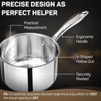 Ciwete 2 Quart Sauce Pan with Lid, Tri Ply Stainless Steel Saucepan 2 Qt with - Image 4