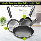 Utopia Kitchen Nonstick Cookware 3 Piece Omelette Pan Skillet Set, Nonstick - Image 2