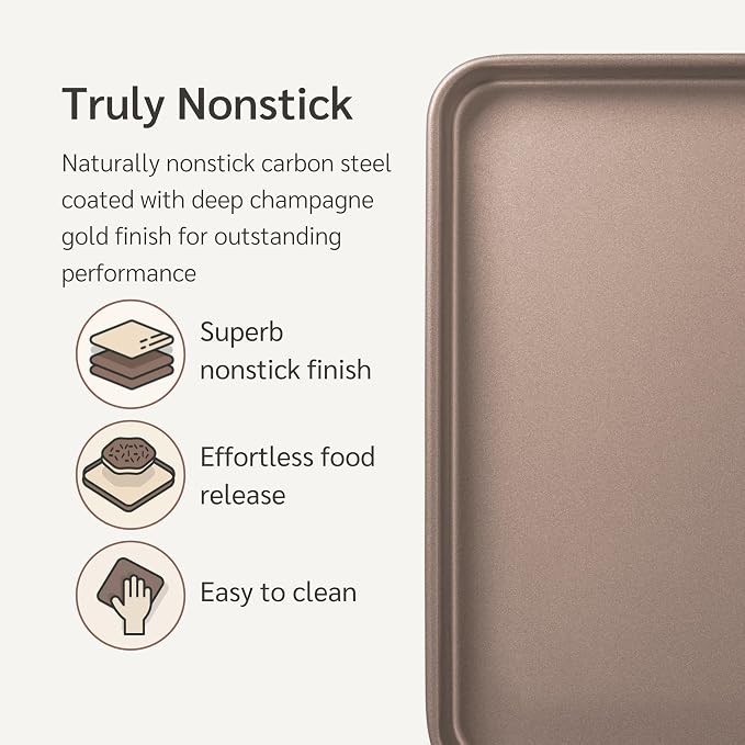HAPPIELS 9 x 13-Inch Nonstick Quarter Sheet Pan Set of 2 | Non-Toxic, Rimmed - Image 2