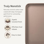 HAPPIELS Nonstick Baking Sheet Set of 2 | PFOA & BPA Free Non Toxic Carbon - Image 3