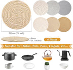 Billbotk 8" Trivets for Hot Dishes, Hot pots and Pans, 6 Heat Resistant Hot Pads - Image 2