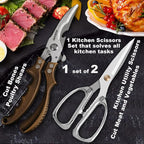 Kitchen scissors 2 Pack, Poultry Shears Heavy Duty Professional Stainless Steel - Image 3