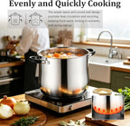 E-far 12 Quart Stock Pot, Stainless Steel Pot - Image 5