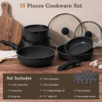 SODAY 15Pcs Pots and Pans Set Non Stick, Cookware Sets - Image 2