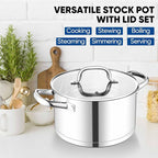 TeamFar 5 QT Stock Pot, Tri-ply Bottom Stainless Steel Stockpot Cooking Soup - Image 7