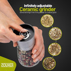 ZOLMER® Premium Stainless Steel Salt and Pepper Grinder Set | Adjustable - Image 3