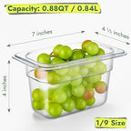 CURTA 6-Pack 1/9 Size 4" Deep NSF Polycarbonate Food Pans - Image 2