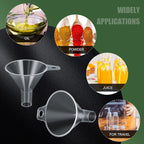 4 Packs Small Plastic Funnel for Filling Small Bottles 2.56 Inch Clear Wide - Image 4