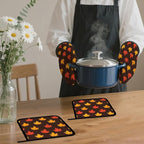 Maple Leaf Oven Mitts and Pot Holders Set, Autumn Kitchen Decor Heat Resistant - Image 7