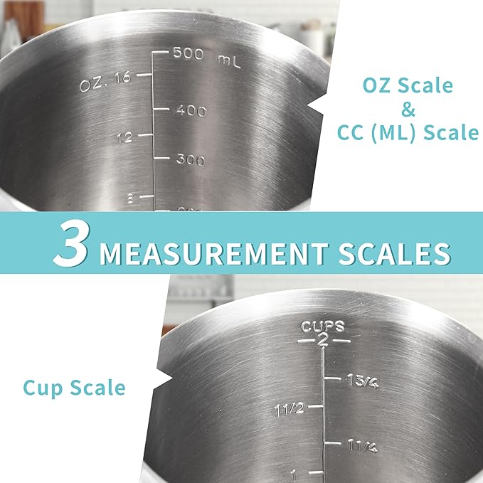 Newness 5 Pack Stainless Steel Measuring Cups Set Metal Measuring Cup - Image 3