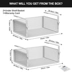 AmonHouseware 2Pack Under Shelf Basket Organizer, Adjustable Hanging Holder - Image 6