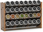 NESAPTO Spice Rack Organizer for Cabinet, Wood 4-Tier Vertical Seasoning by NESAPTO
