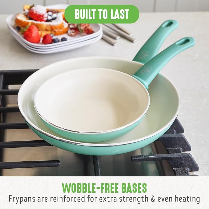 GreenLife Non Stick Fry Pan Set 7" & 10", Non-Toxic PFAS-Free Ceramic Skillet - Image 10