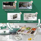 CURTA Expandable 18/8 Stainless Steel Spice Rack Set, NSF Certified, 2-Tier - Image 4