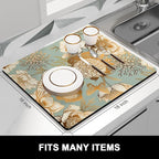 Rnivvi Dish Drying Mat for Kitchen Counter, 16 x 18" Cute Flower Theme - Image 3