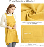 ELEZAY Aprons for Women with Pockets Plus Size Comfort Cross Back No Tie Cotton - Image 4