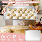 E-far Cookie Sheets for Baking, 18”x13” Stainless Steel Baking Sheet Pans for - Image 5
