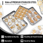 CEKEE Baking Sheet with Wire Rack Set of 6, Stainless Steel Stainless Steel - Image 3