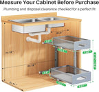 1 Pack Under Sink Organizer, 2 Tier Pull out Cabinet Organizer Mesh Baskets - Image 2