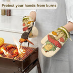 Green Frog Oven Mitts and Pot Holders Sets, Silicone Mushroom Kitchen Mitts - Image 6