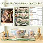Clay&Fire Matcha Whisk Set，9 Pcs Ceramic Matcha Set, 15 OZ Matcha Bowl - Image 2