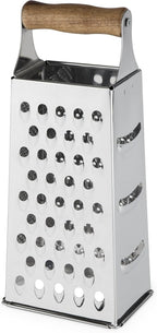 Twine Acacia Wood Handled Cheese Grater, Stainless Steel Grater, Citrus Zester by TWINE