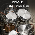 CAROTE 1.5Qt Stainless Steel Saucepan, Non-Toxic 3-Ply Stainless Steel Cookware - Image 6