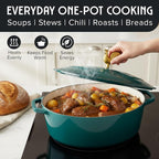 MUELLER HOME 5.5 Quart Enameled Cast Iron Oval Dutch Oven - Image 6