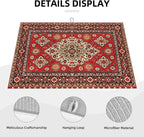 Royal Red Moroccan Dish Drying Mat Old Red Persian Carpet Texture Abstract - Image 2