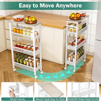 Vivihomety Utility Slim Storage Cart, 4 Tier Small Rolling Kitchen Laundry Room - Image 5