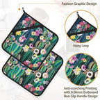 Blooming Cactus Succulents Flowers Pot Holder Set of 2, Heat Resistant - Image 4