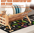 Vegetables Dish Drying Mat for Kitchen Counter Microfiber Absorbent Dish - Image 6