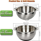 304 Stainless Steel Colander, 2.5 QT Capacity and 2.5 QT Mixing Bowl, Micropore - Image 5