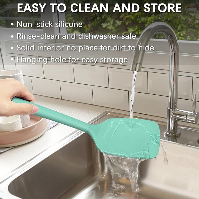 Coukre 2 Pack Silicone Spatula Set, High Heat Resistant, BPA Free Kitchen - Image 6