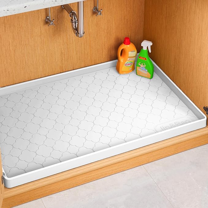 Jin&Bao Waterproof Under Sink Mat 40" x 22", Thick Silicone Mat Cabinet by Jin%26Bao