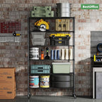BestOffice Storage Shelves 6 Tier Metal Shelves Adjustable Garage Shelving Wire - Image 2