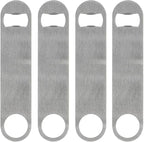 KISEER Heavy Duty Stainless Steel Flat Bottle Opener, 4 Pack Beer Bottle Opener by KISEER