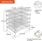 P&P CHEF Cooling Rack, 5-Tier Stainless Steel Stackable Baking Cooking Racks - Image 7