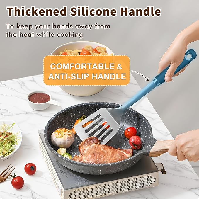 Stainless Steel Spatula, Metal Spatula Slotted Turner, Heavy Duty Sturdy - Image 3