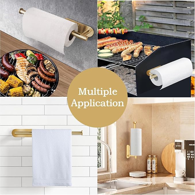 2PCS Fliverly Self Adhesive Paper Towel Holder Under Cabinet Mount, Wall - Image 5