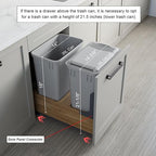 Dowell Double 35Qt Undermount Trash Pull-Out Waste Container - Image 4