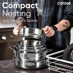 CAROTE 18pcs Stainless Steel Cookware Set - Image 6