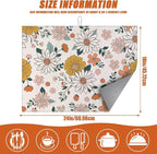Boho Flower Dish Drying Mat for Kitchen Counter Microfiber Absorbent Dish - Image 2